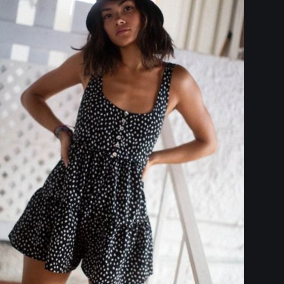 Urban Outfitters Pants - NWT urban outfitters black & white ruffle romper M
